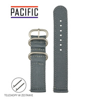 PASEK N02 - 7/SL - SZARY / SREBRNY - 24MM