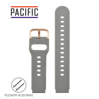 PASEK U01 - 7/RG - CIEMNY SZARY / RÓŻOWY ZŁOTY - 20MM