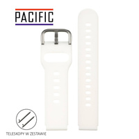 PASEK U01 - 22/S - BIAŁY / SREBRNY - 20MM