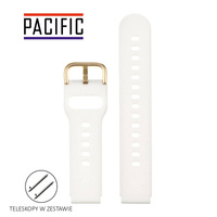 PASEK U01 - 22/G - BIAŁY / ZŁOTY - 22MM