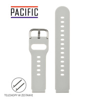 PASEK U01 - 32/S - JASNY SZARY / SREBRNY - 22MM