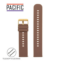 PASEK U27 - 2/G - CIEMNY BRĄZ / ZŁOTY - 22mm