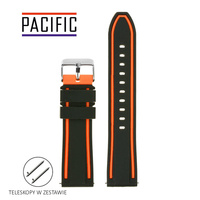 PASEK U14 - 1.12 - CZARNY / POMARAŃCZOWY - 22MM