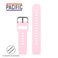 PASEK U01 - 25/S - RÓŻOWY / SREBRNY - 18MM